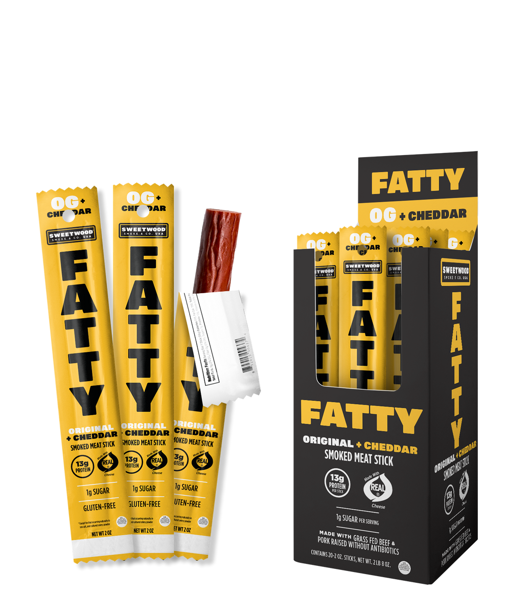 FATTY 2 oz OG Cheddar Best Beef Stick Sweetwood Smoke & Co.