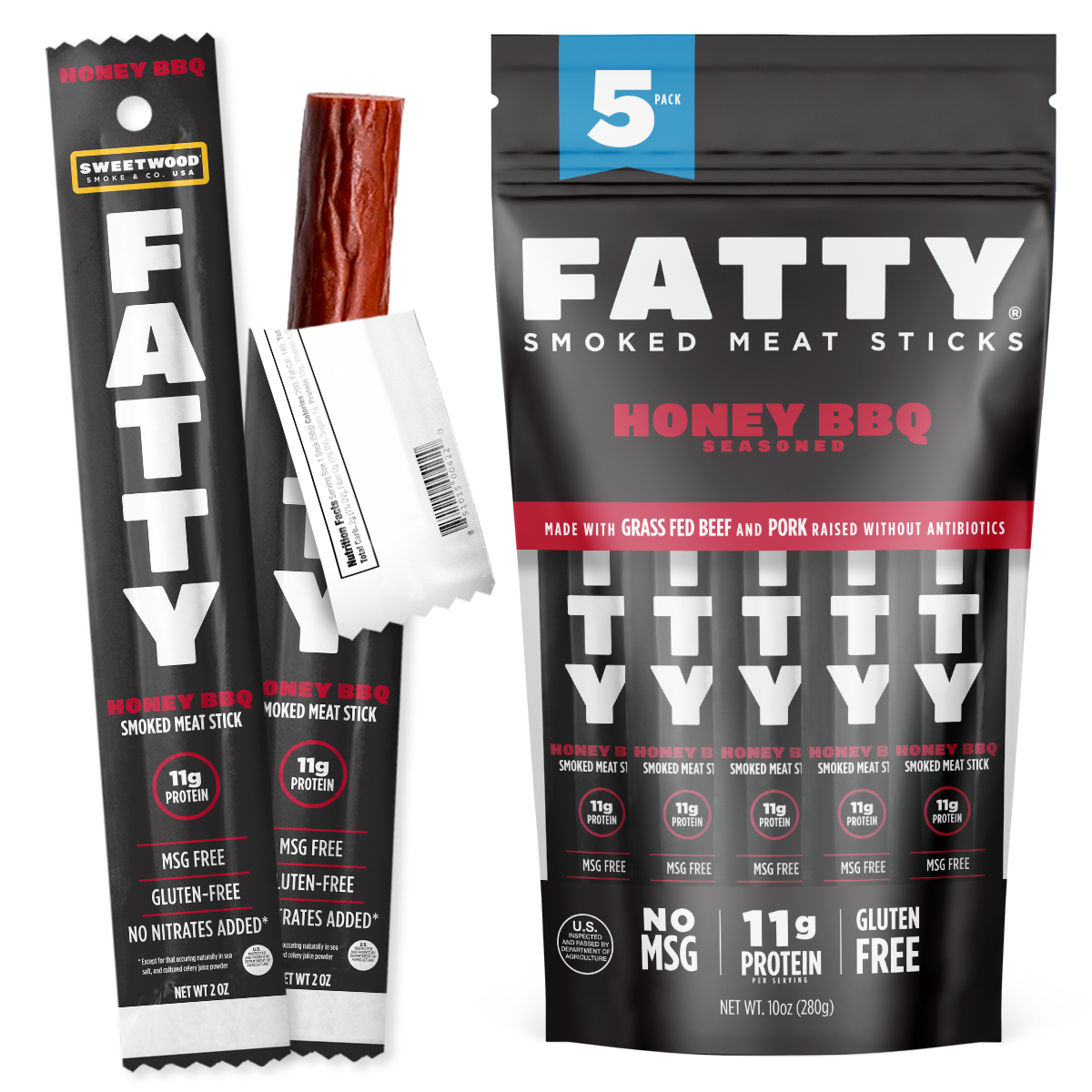 FATTY 2 OZ 5-PACK HONEY BBQ